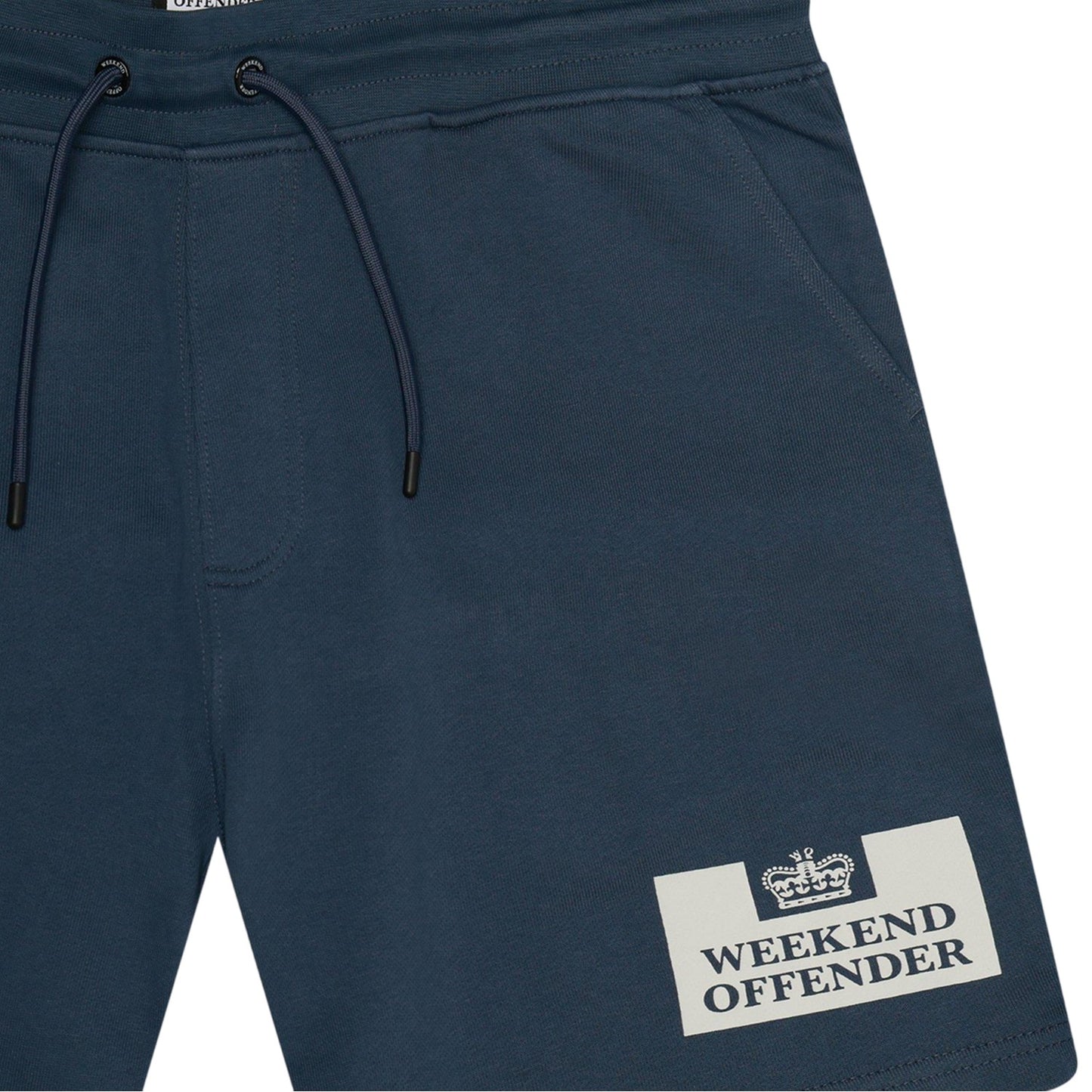 Ink Blue-Silver - Side - Weekend Offender Mens Parma Logo Sweat Shorts