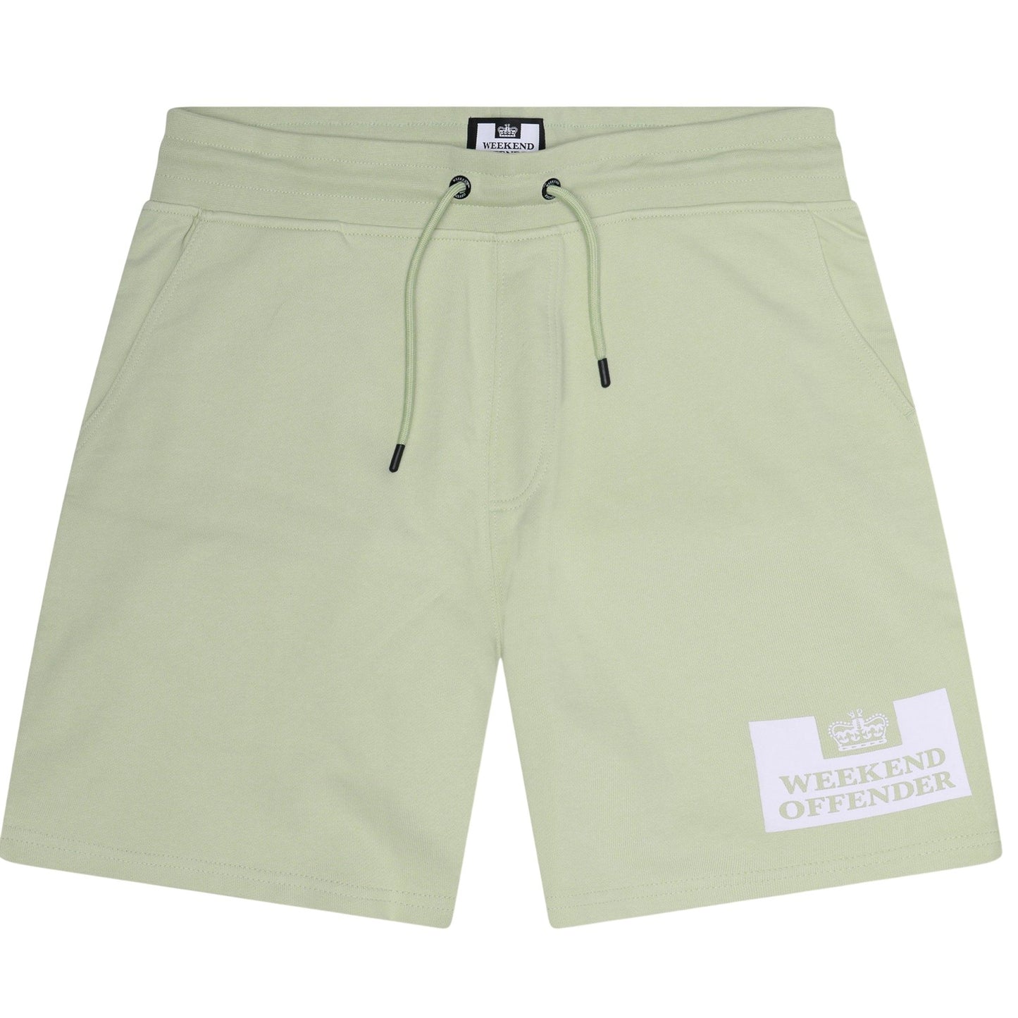 Peppermint-White - Front - Weekend Offender Mens Parma Logo Sweat Shorts
