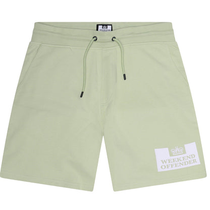 Peppermint-White - Front - Weekend Offender Mens Parma Logo Sweat Shorts