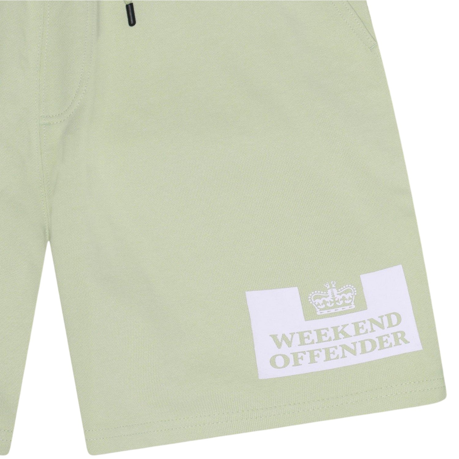 Peppermint-White - Side - Weekend Offender Mens Parma Logo Sweat Shorts