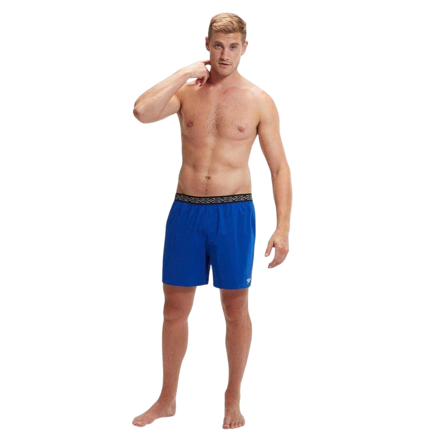 Blue - Pack Shot - Speedo Mens Hyper Boom Plain Swim Shorts