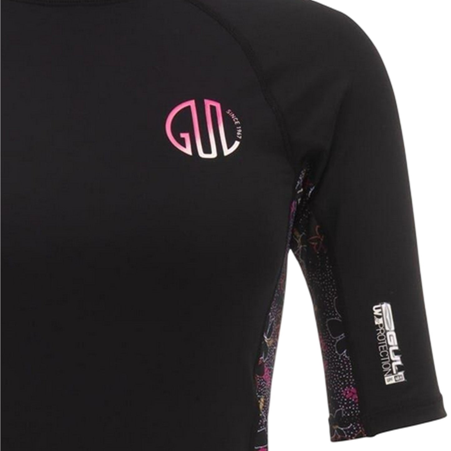 Black - Lifestyle - Gul Womens-Ladies Floral Rash Guard