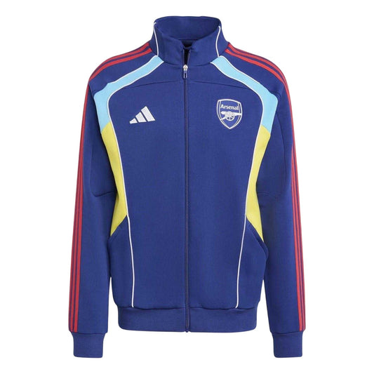 Blue-Yellow - Front - Adidas Unisex Adult Gunners Arsenal FC Cotton Sport Track Top