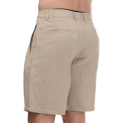 Beige - Back - Armani Exchange Mens Linen Rayon Twill Shorts