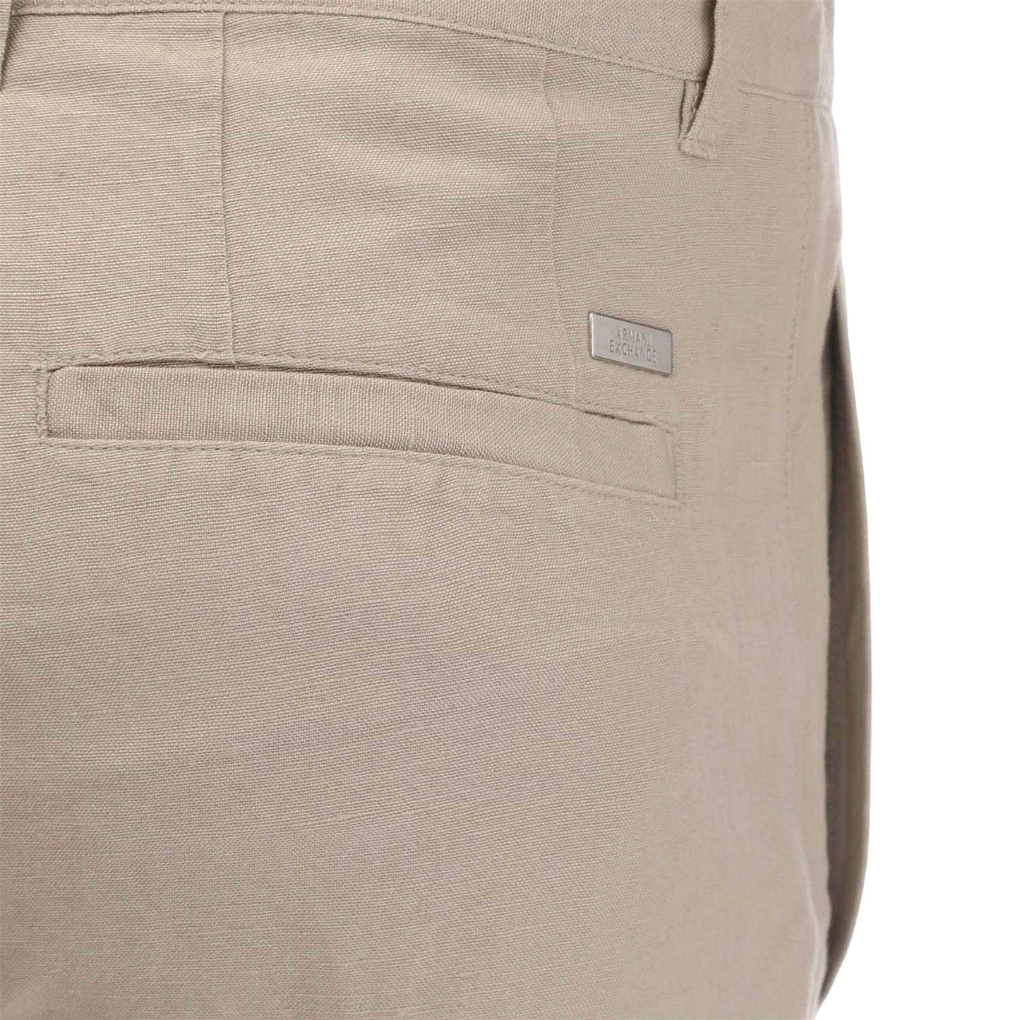 Beige - Lifestyle - Armani Exchange Mens Linen Rayon Twill Shorts