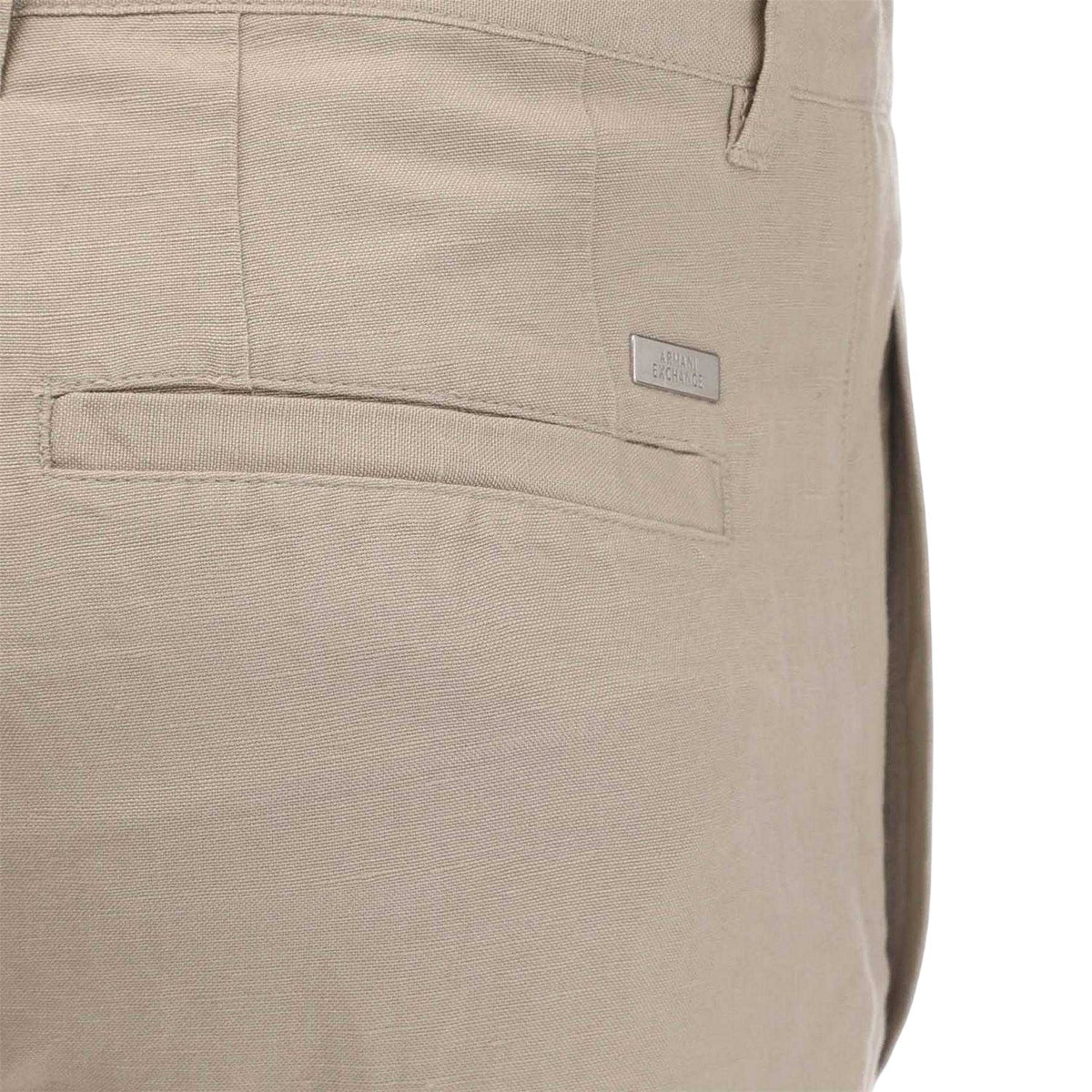 Beige - Lifestyle - Armani Exchange Mens Linen Rayon Twill Shorts