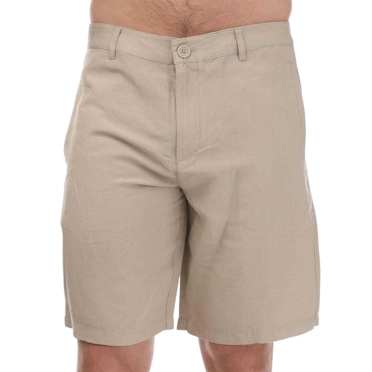 Beige - Front - Armani Exchange Mens Linen Rayon Twill Shorts