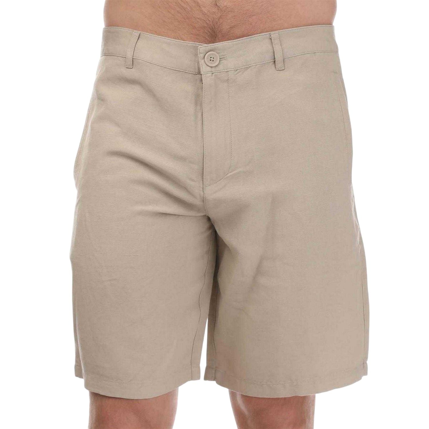Beige - Front - Armani Exchange Mens Linen Rayon Twill Shorts