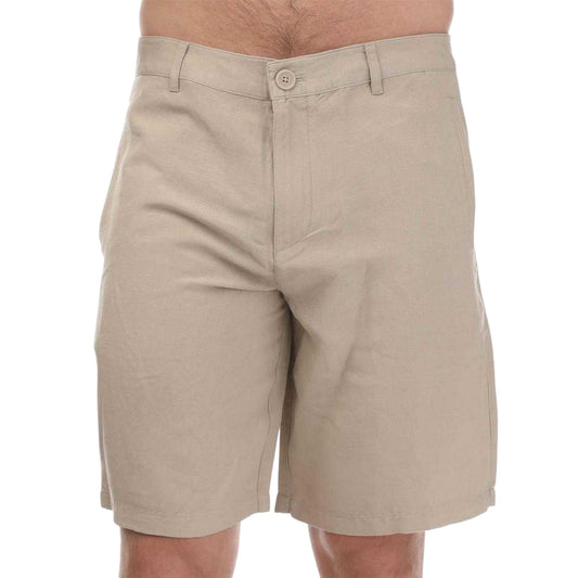 Beige - Front - Armani Exchange Mens Linen Rayon Twill Shorts