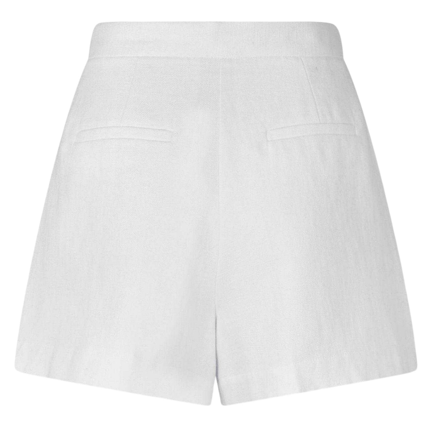 Optic White - Back - Edited Womens-Ladies Vincenza Cotton Linen Shorts