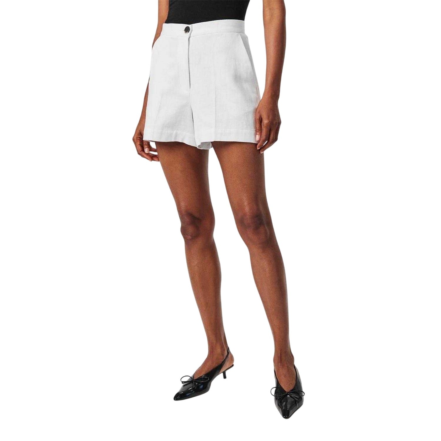 Optic White - Lifestyle - Edited Womens-Ladies Vincenza Cotton Linen Shorts