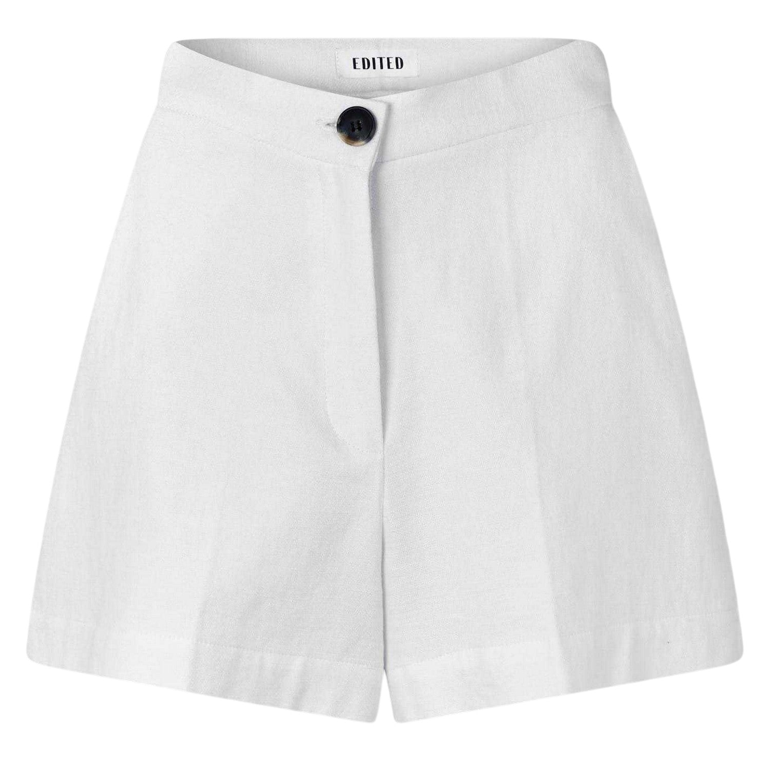 Optic White - Front - Edited Womens-Ladies Vincenza Cotton Linen Shorts