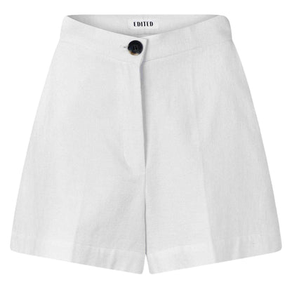 Optic White - Front - Edited Womens-Ladies Vincenza Cotton Linen Shorts
