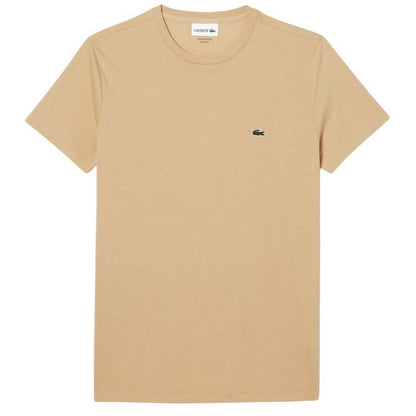 Beige - Front - Lacoste Unisex Adult Pima Cotton T-Shirt