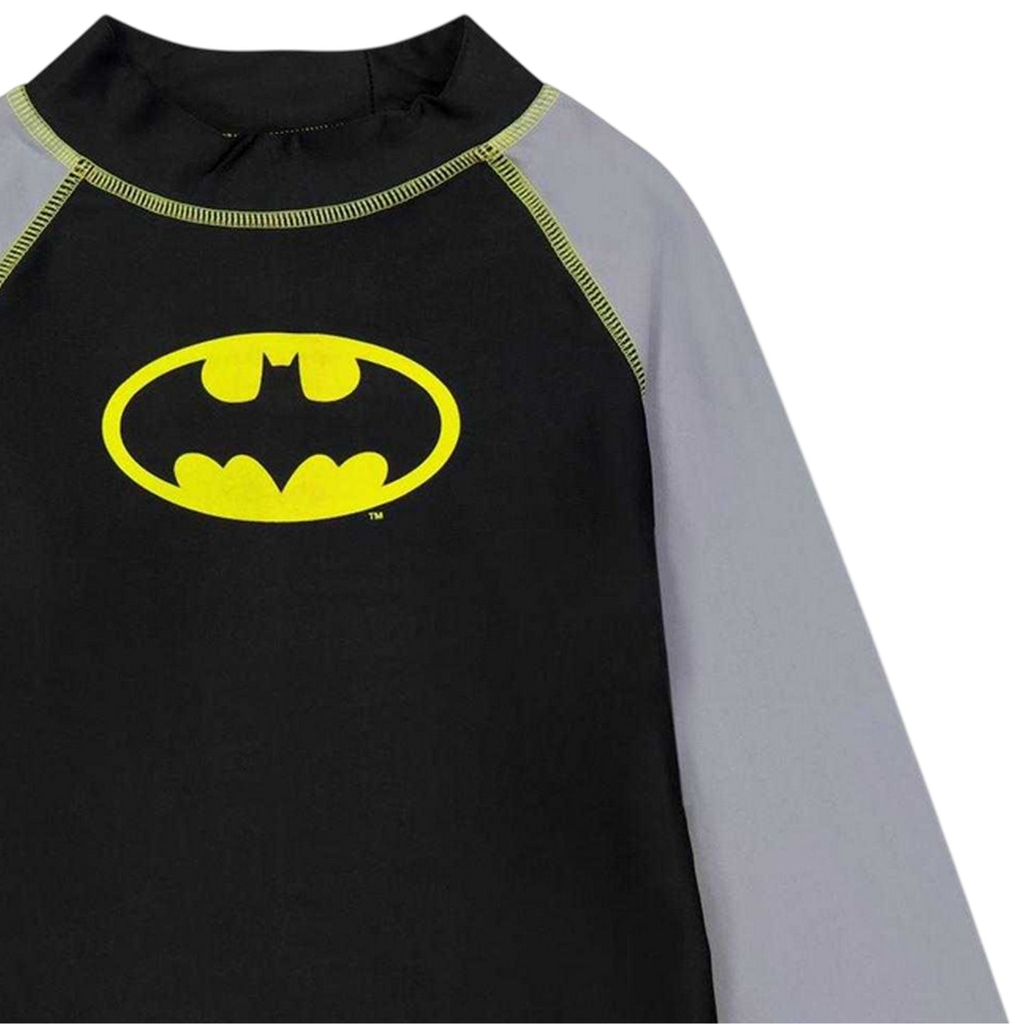 Black - Side - Zoggs Childrens-Kids Batman Long-Sleeved Swim Top