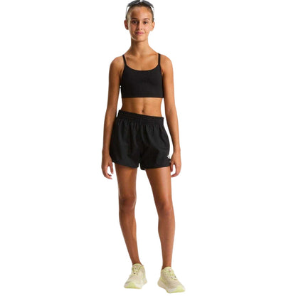 Black - Pack Shot - The North Face Girls Woven Flexible Shorts