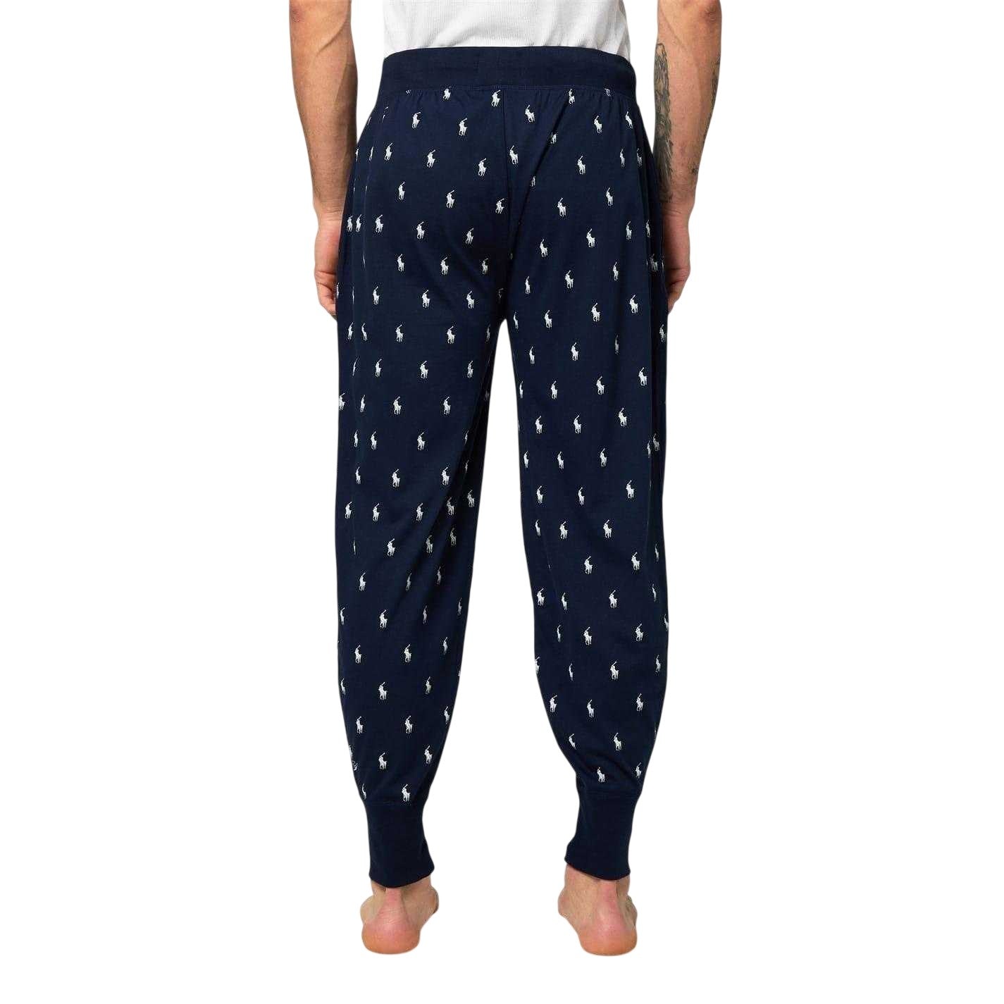 Navy - Back - Ralph Lauren Mens Cotton Unicorn Jogging Bottoms