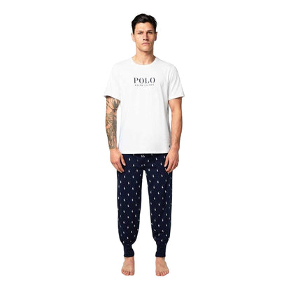 Navy - Pack Shot - Ralph Lauren Mens Cotton Unicorn Jogging Bottoms