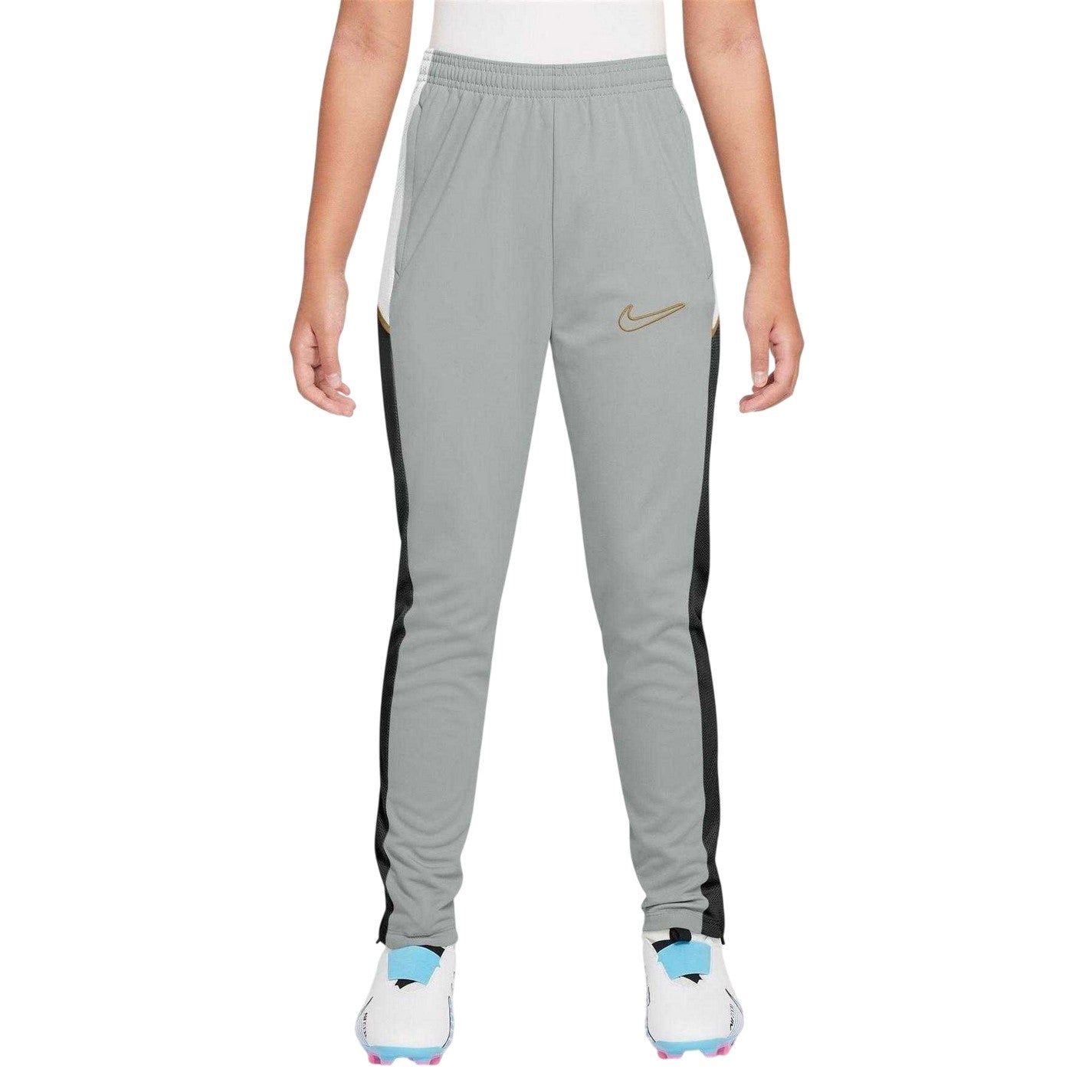 Grey-Gold - Front - Nike Childrens-Kids Training Tracksuit Bottoms
