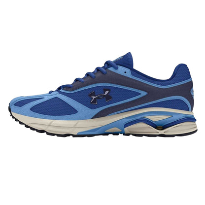 Blue - Side - Under Armour Womens-Ladies HOVR Road Leather Round Toe Shoes
