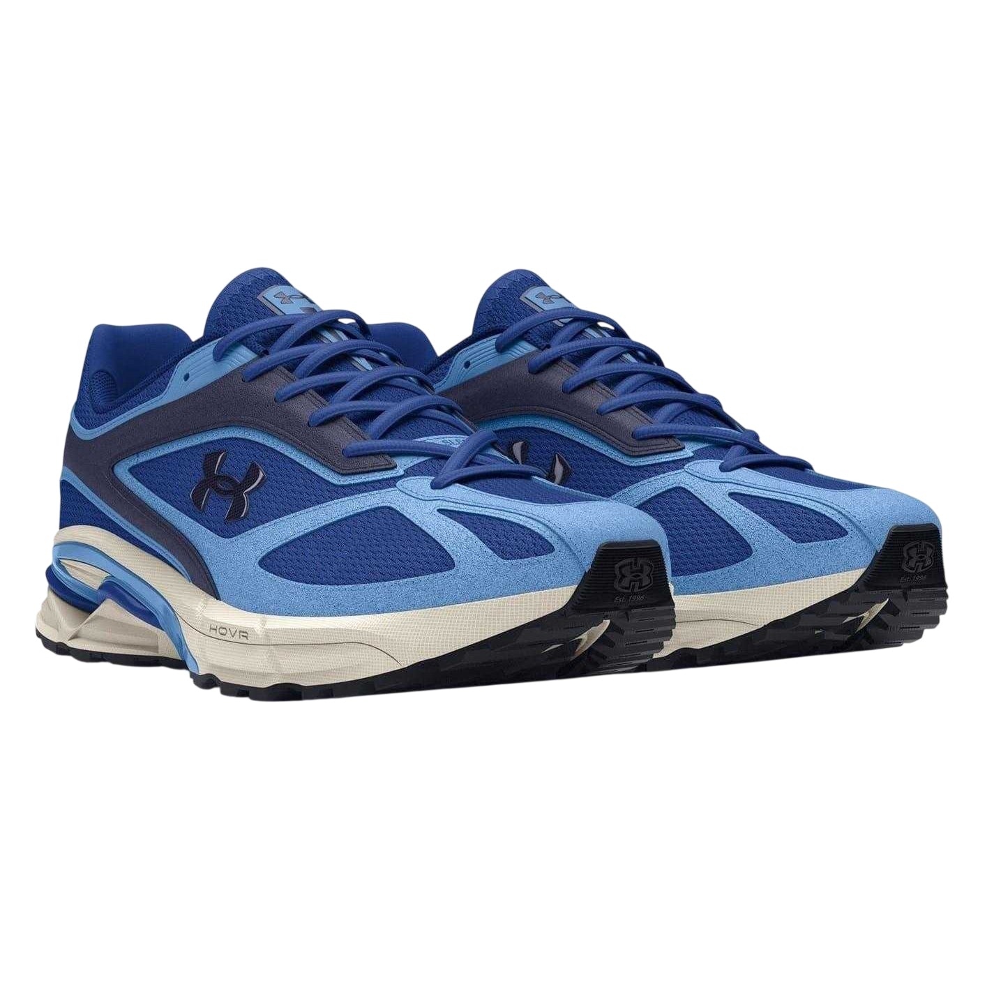 Blue - Pack Shot - Under Armour Womens-Ladies HOVR Road Leather Round Toe Shoes