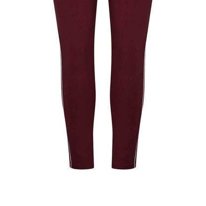 Maroon - Side - Reebok Womens-Ladies Leggings