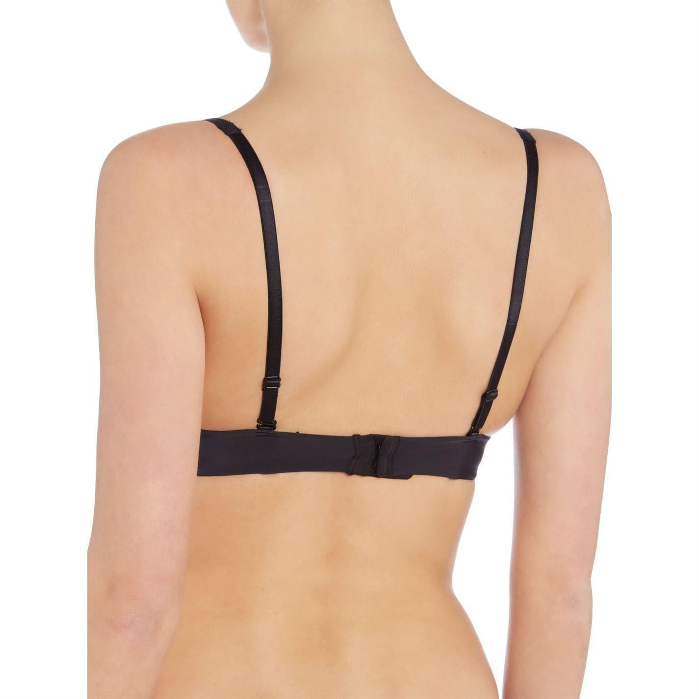 Black - Back - Wonderbra Womens-Ladies Effect Plunge Push Up Bra