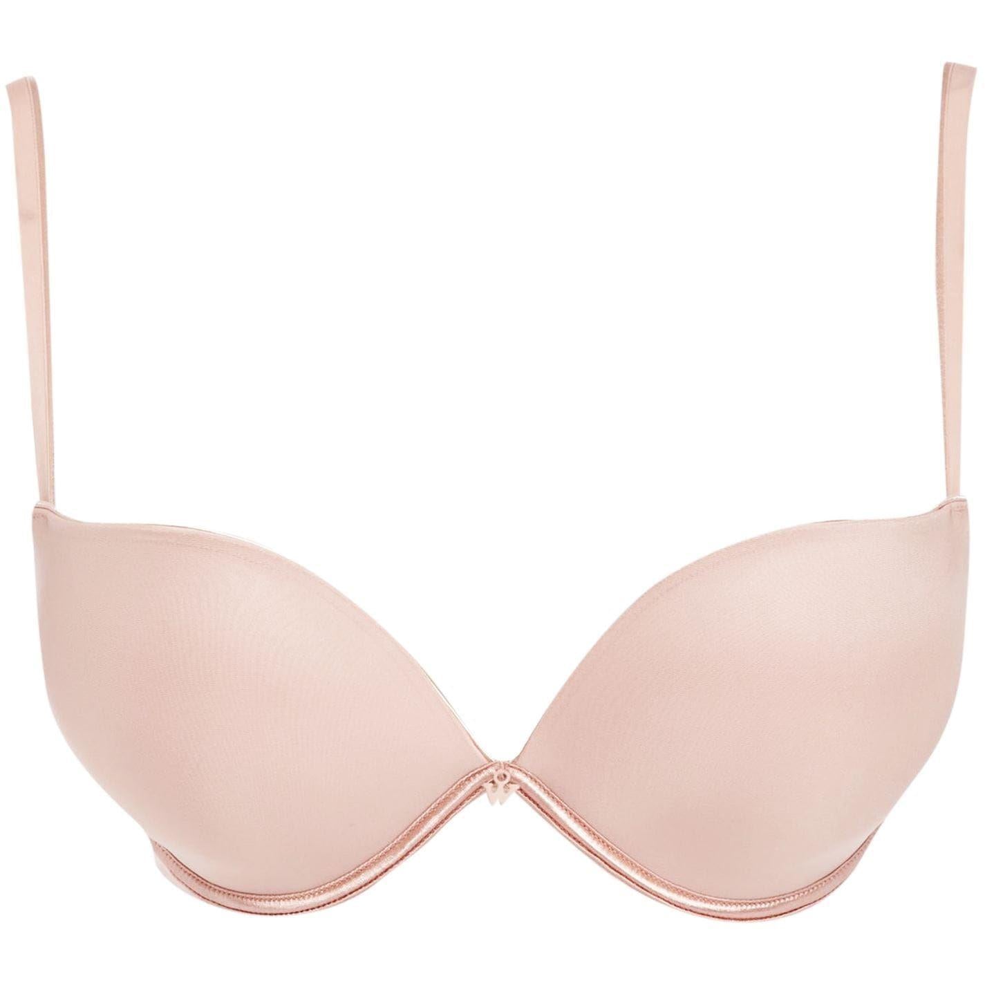 Nude - Front - Wonderbra Womens-Ladies Effect Plunge Push Up Bra