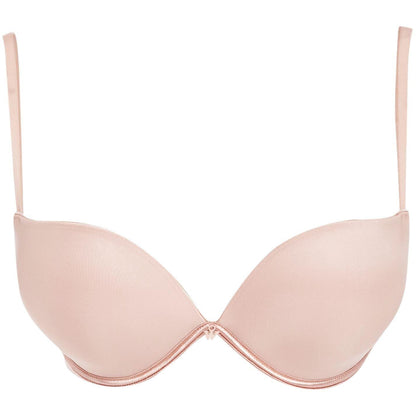 Nude - Front - Wonderbra Womens-Ladies Effect Plunge Push Up Bra