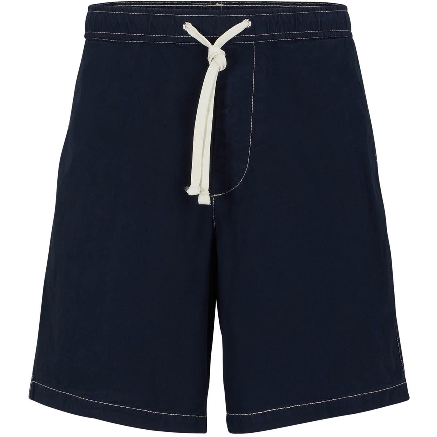 Dark Blue - Front - Boss Mens Karlos Cotton Casual Shorts