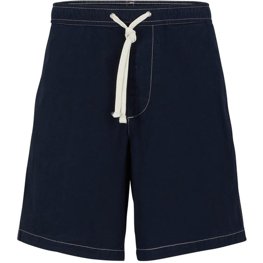 Dark Blue - Front - Boss Mens Karlos Cotton Casual Shorts