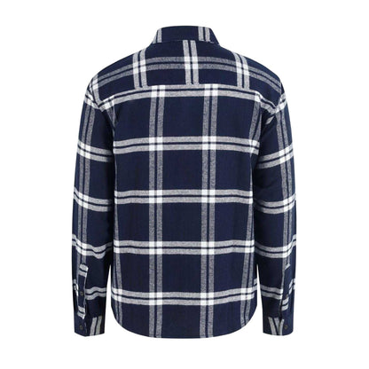 Navy - Back - SoulCal Mens Checked Flannel Full Zip Long-Sleeved Shacket