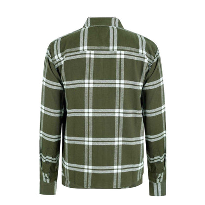 Khaki Green - Back - SoulCal Mens Checked Flannel Full Zip Long-Sleeved Shacket