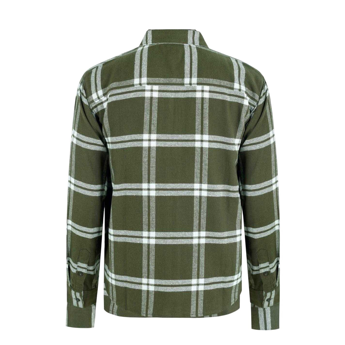 Khaki Green - Back - SoulCal Mens Checked Flannel Full Zip Long-Sleeved Shacket