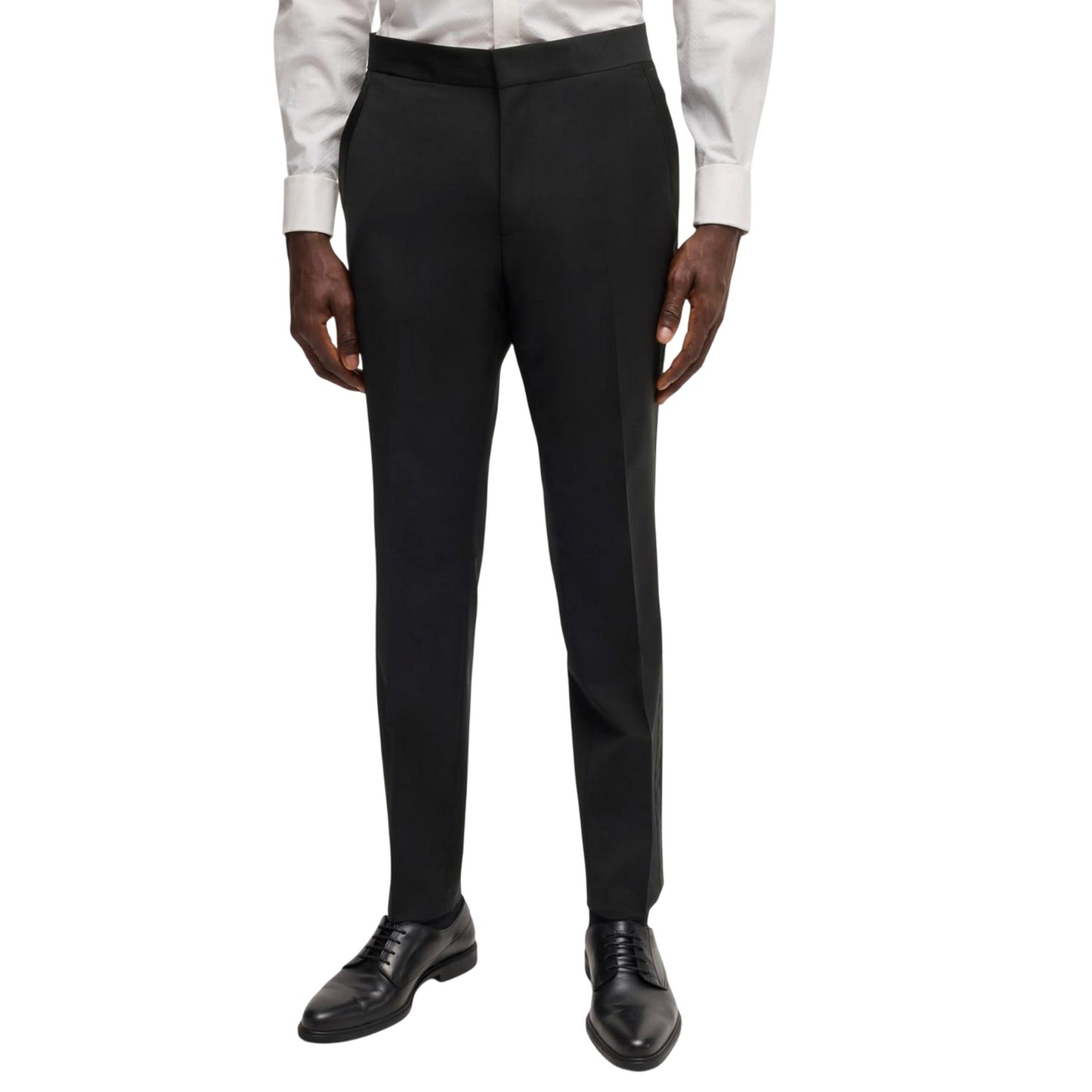 Black - Side - Hugo Mens Hesten Extra-Slim Trousers