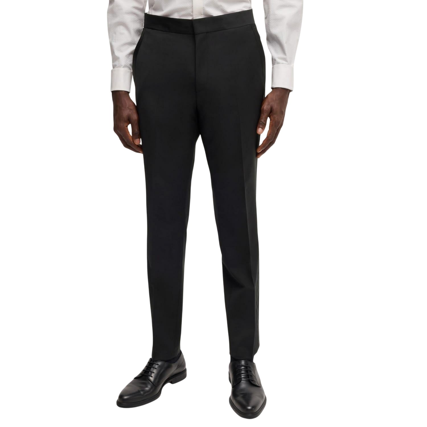 Black - Side - Hugo Mens Hesten Extra-Slim Trousers