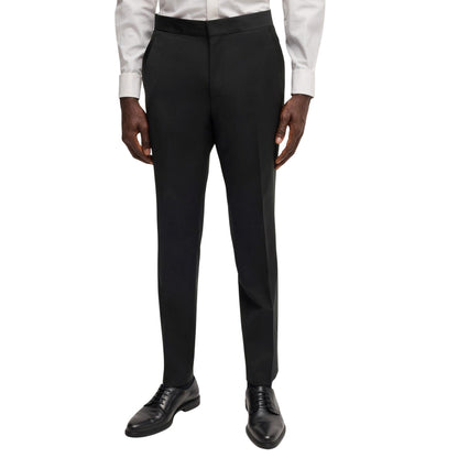 Black - Side - Hugo Mens Hesten Extra-Slim Trousers