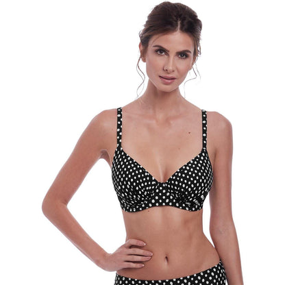 Black-White - Pack Shot - Fantasie Womens-Ladies Polka Dot Underwired Bikini Top