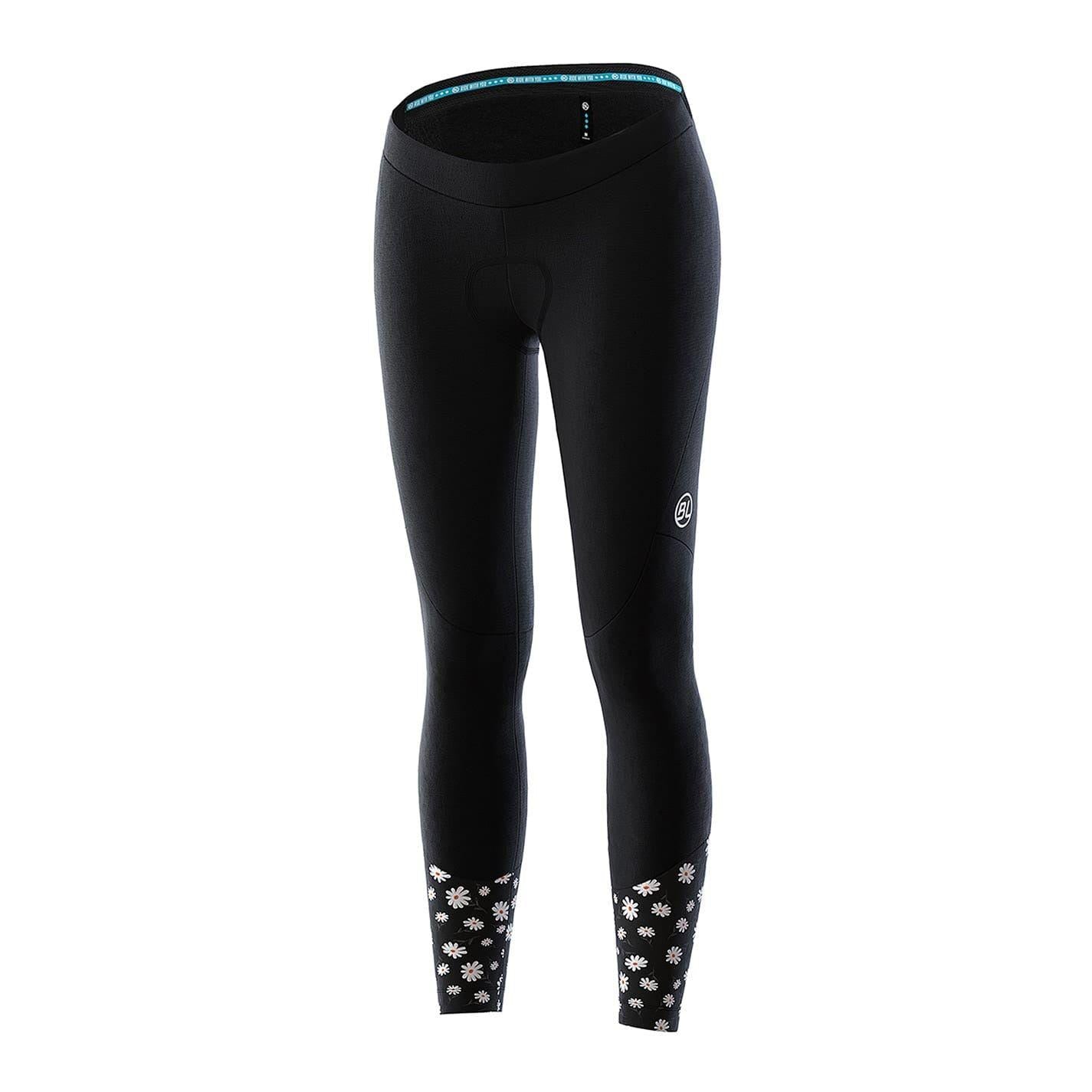 Black - Front - Bicycle Line Womens-Ladies Thermal Tights