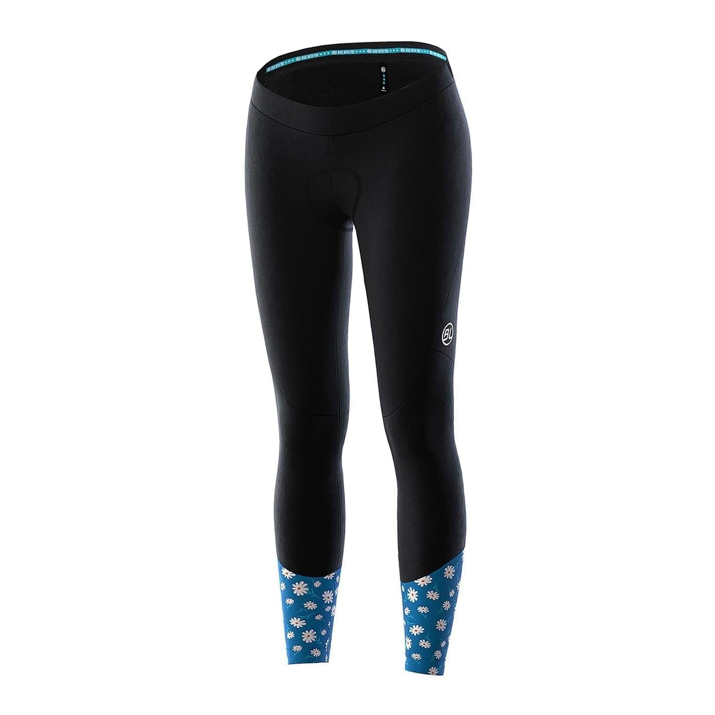 Black-Blue - Front - Bicycle Line Womens-Ladies Thermal Tights