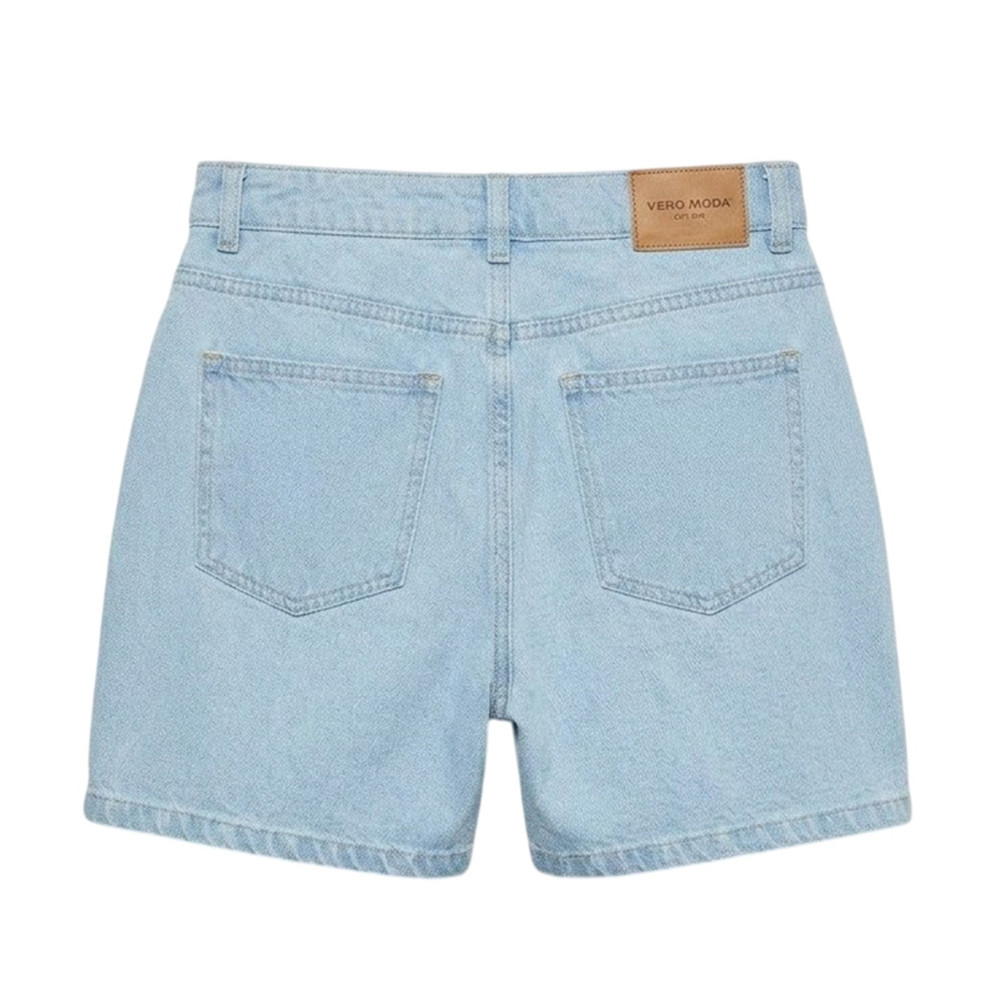 Light Blue - Back - Vero Moda Womens-Ladies Denim High Waist Shorts