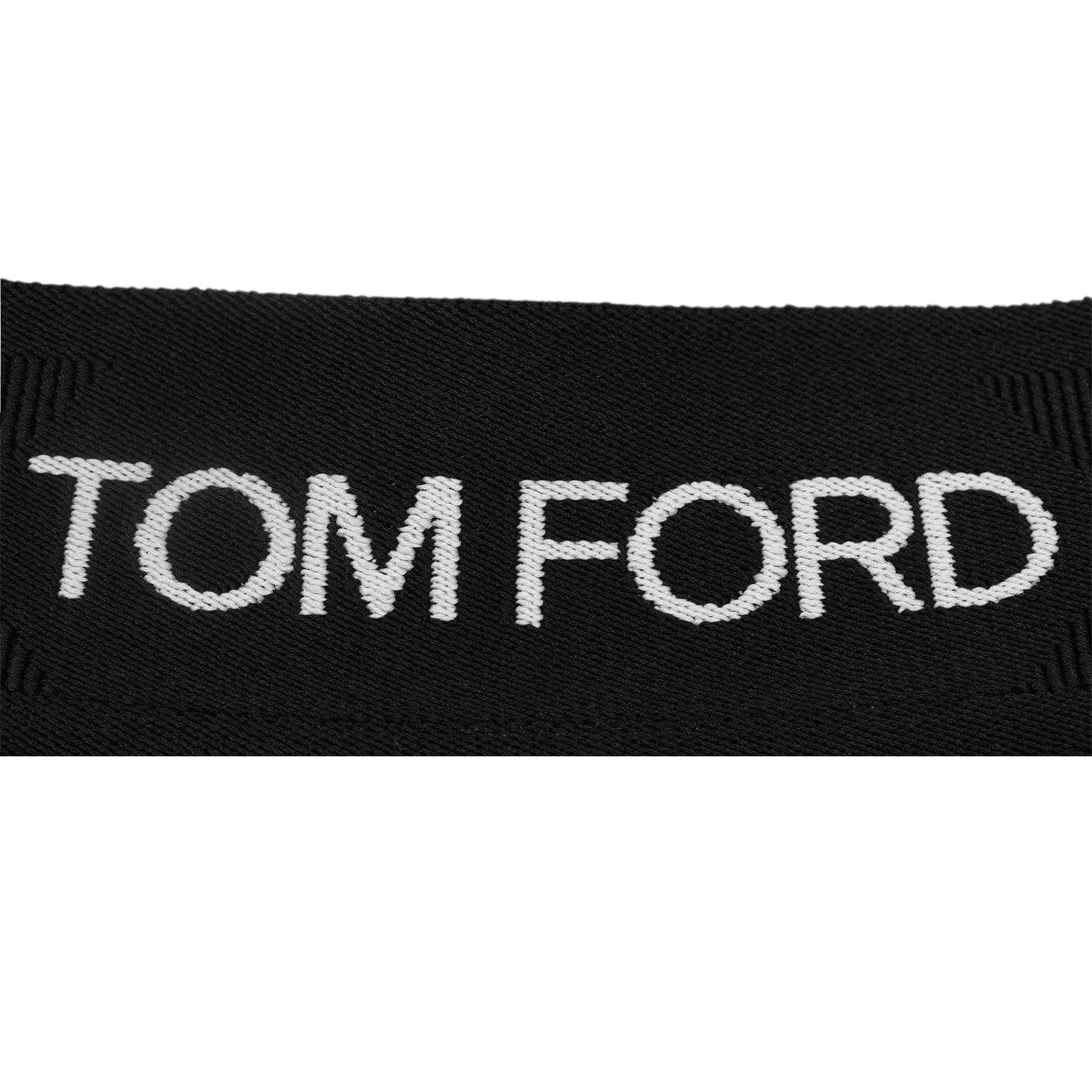 Black - Side - Tom Ford Mens Logo Cotton Blend Briefs