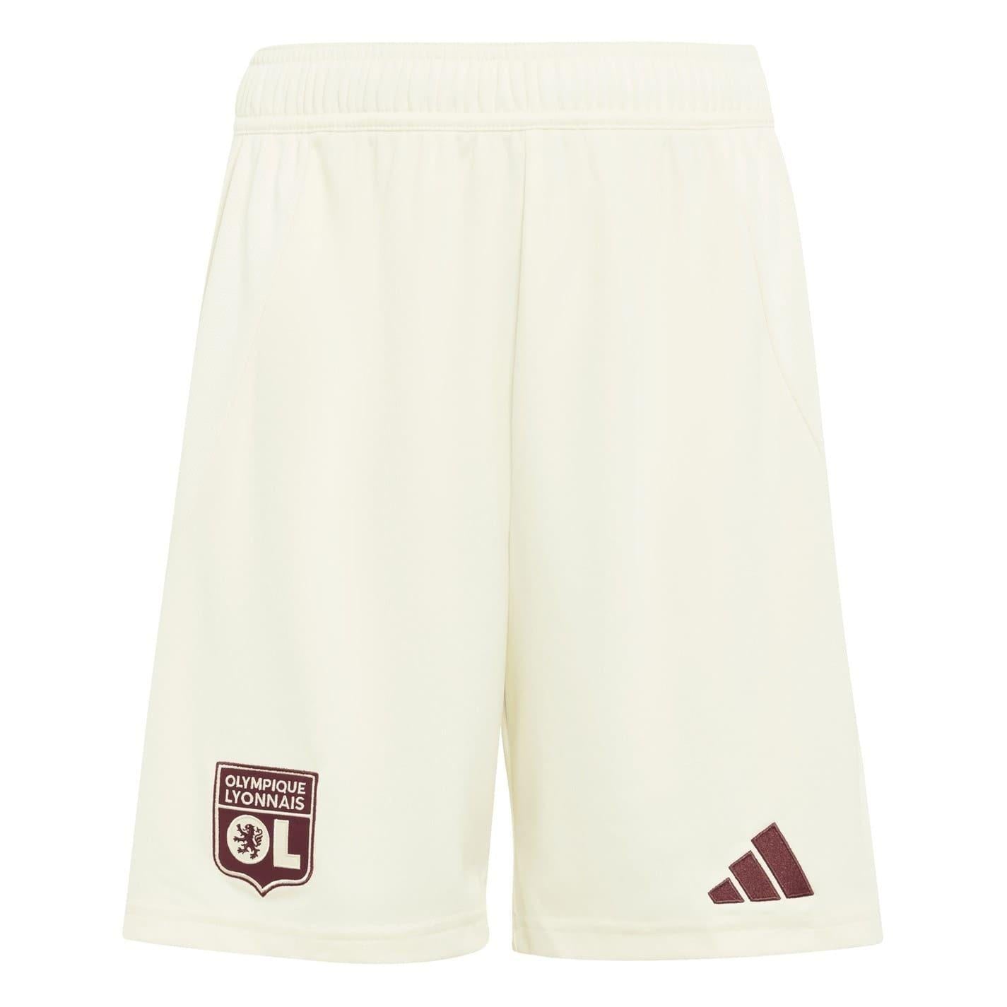 Ivory - Front - Adidas Childrens-Kids Olympique Lyonnais Third Shorts