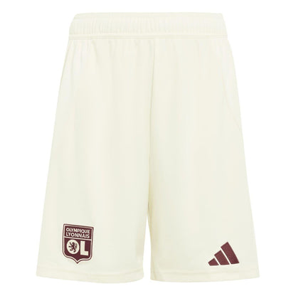 Ivory - Front - Adidas Childrens-Kids Olympique Lyonnais Third Shorts
