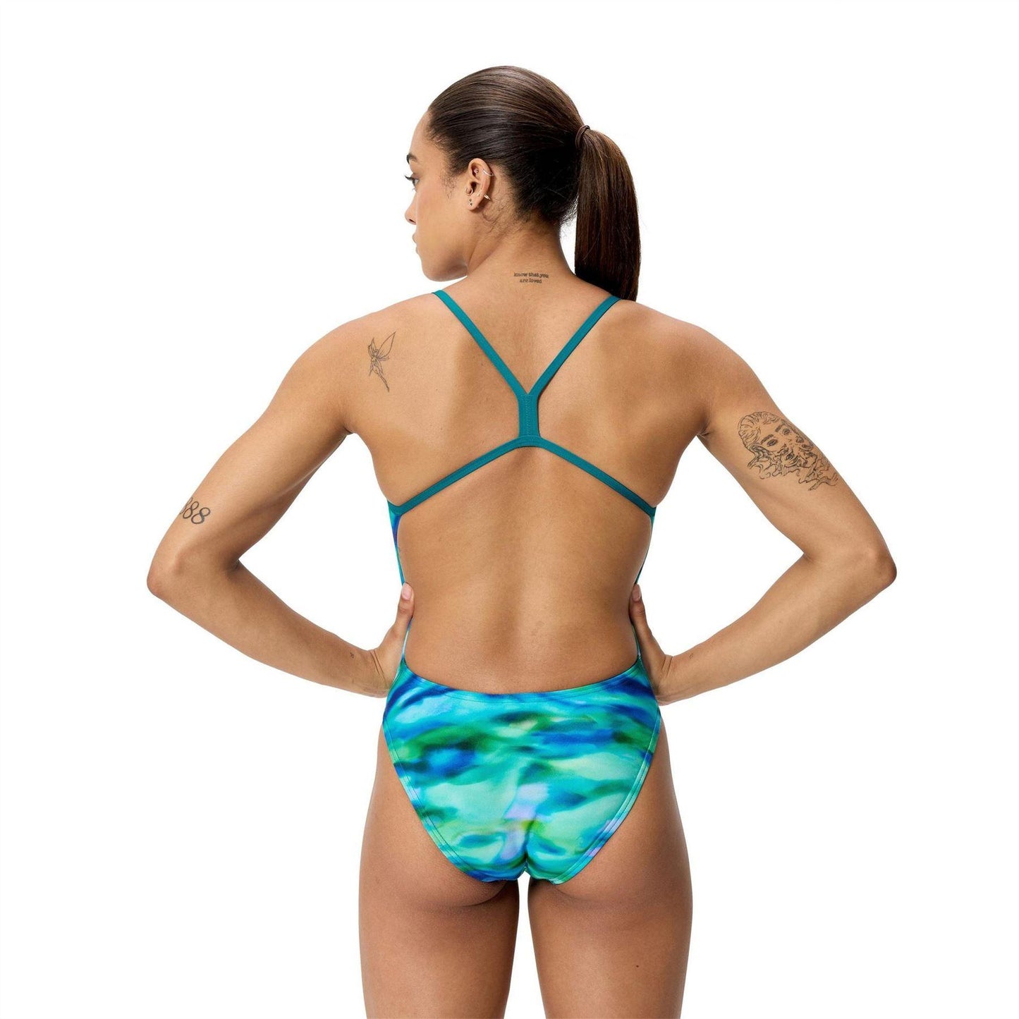 Sunset - Back - Speedo Womens-Ladies Endurance Printed One Piece Swimsuit