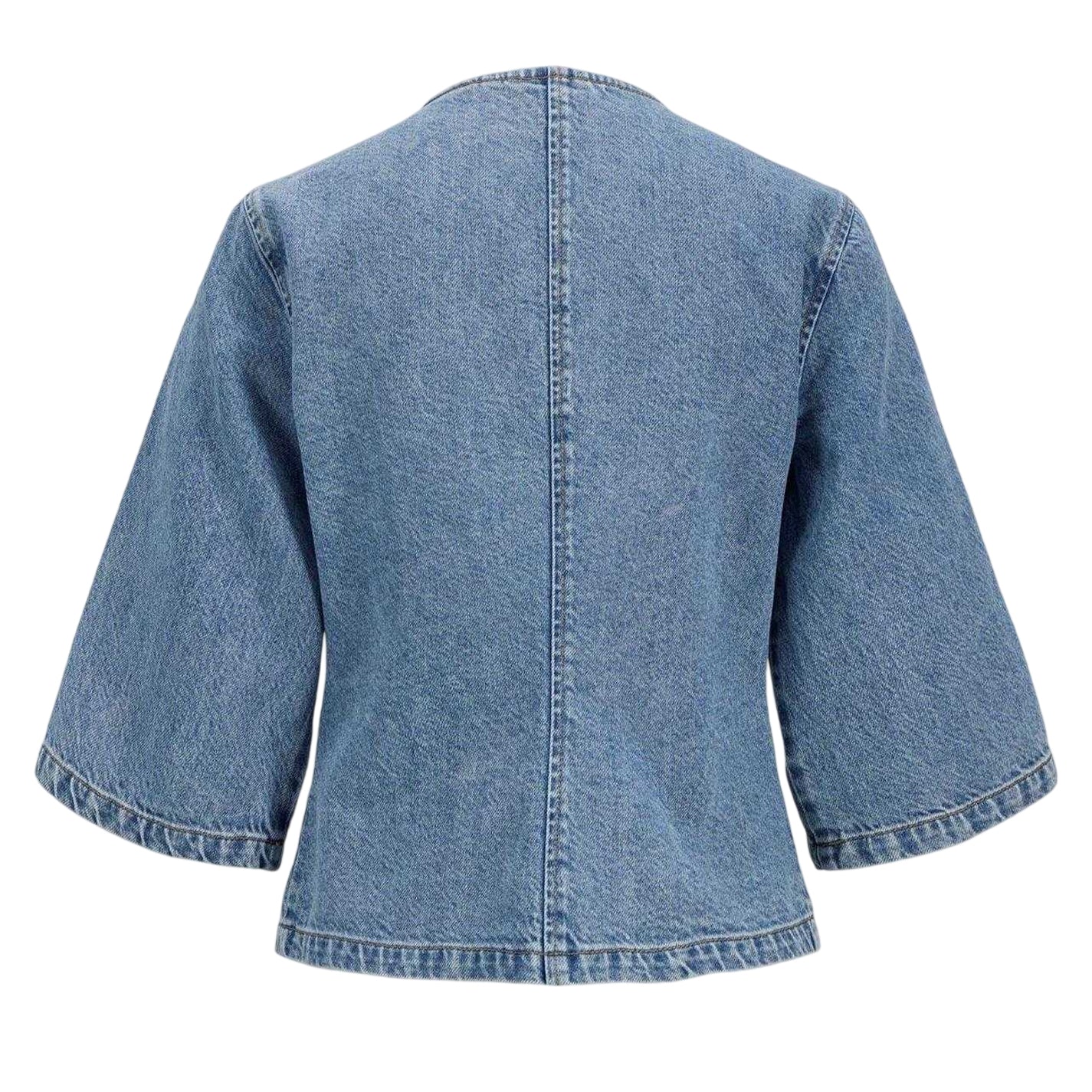 Blue - Back - JJXX Womens-Ladies Denim Wide Sleeves Shirt Jacket