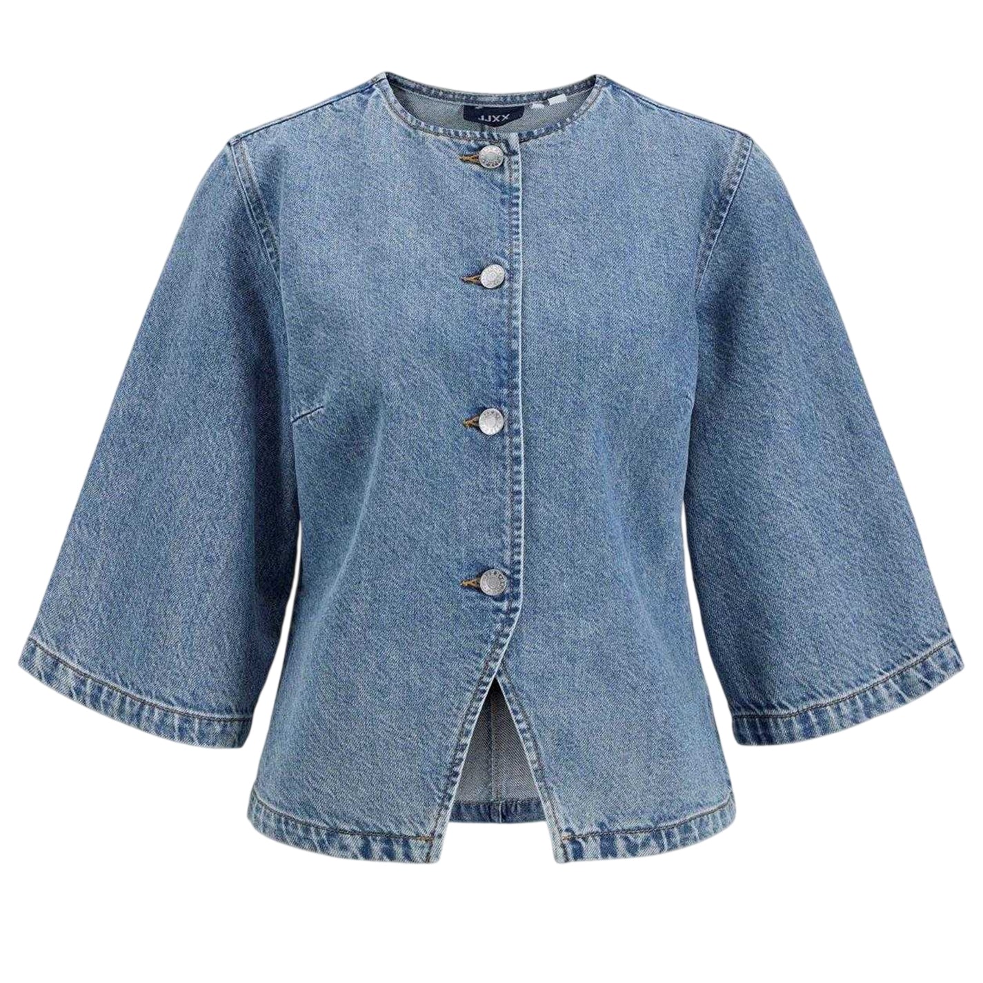 Blue - Front - JJXX Womens-Ladies Denim Wide Sleeves Shirt Jacket