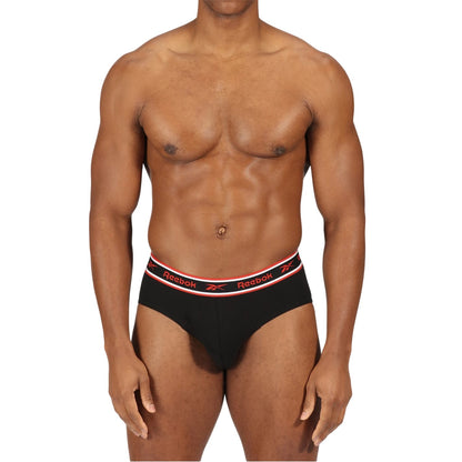 Black - Lifestyle - Reebok Mens Cotton Elasticated Waist Briefs (Pack of 3)