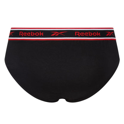 Black-White-Grey - Back - Reebok Mens Cotton Elasticated Waist Briefs (Pack of 3)