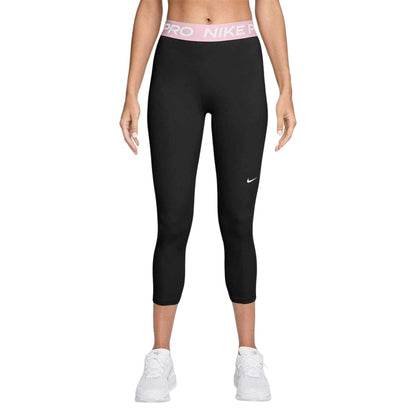 Black-Pink - Front - Nike Womens-Ladies Pro Leggings